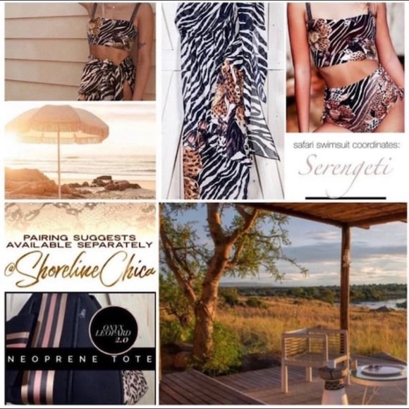 new Leopardess Swim Set Small one-piece swimsuit + cover-up resort-wrap / robe - Picture 8 of 16